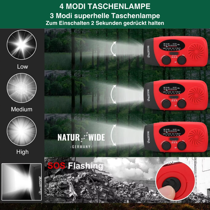 Notfallradio mit Kurbel, Solar & Powerbank – Ansicht 16