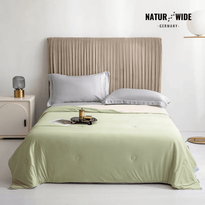 Kühlende Sommerdecke aus Ice Silk, doppelseitig – Fruchtgrün
