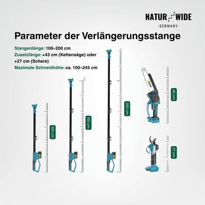 Akku-Hochentaster 4-in-1 mit Astschere, 2,4 m – Ansicht 19