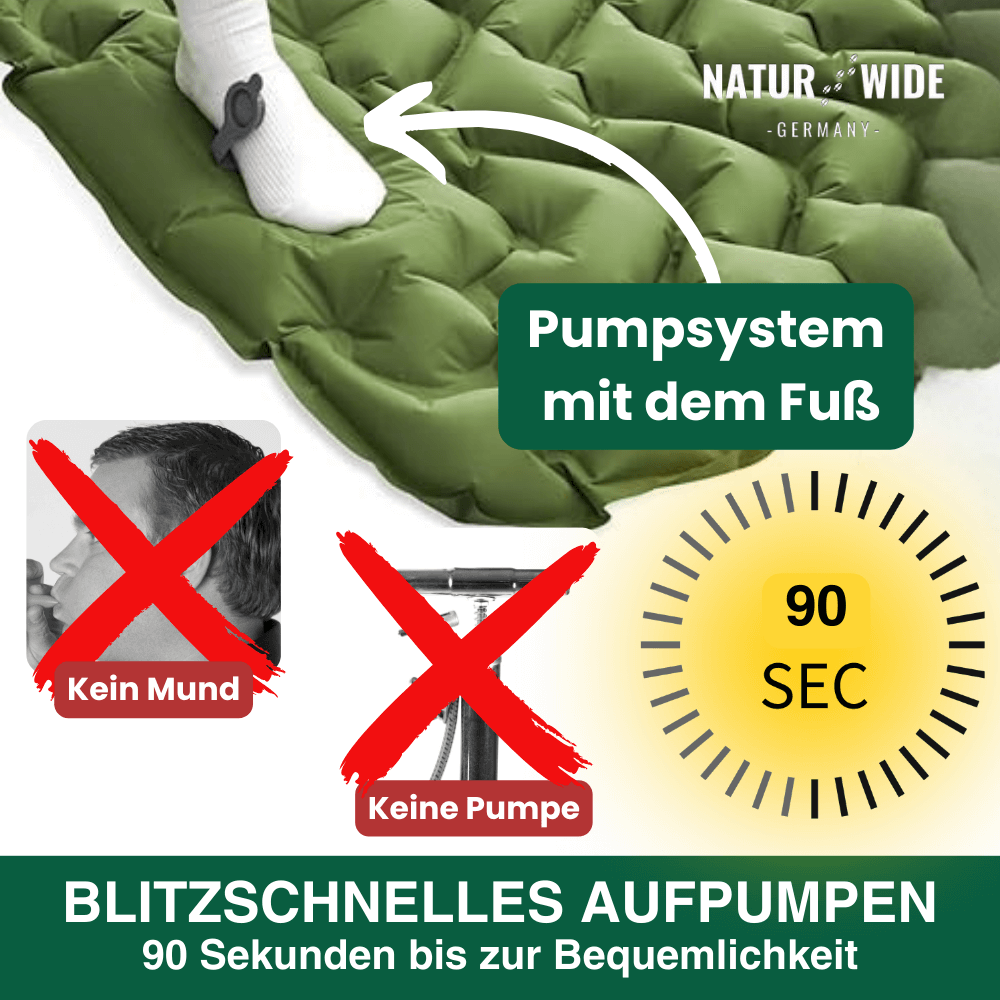 Doppel-Isomatte für 2 Personen mit Fußpumpe – Ansicht 14