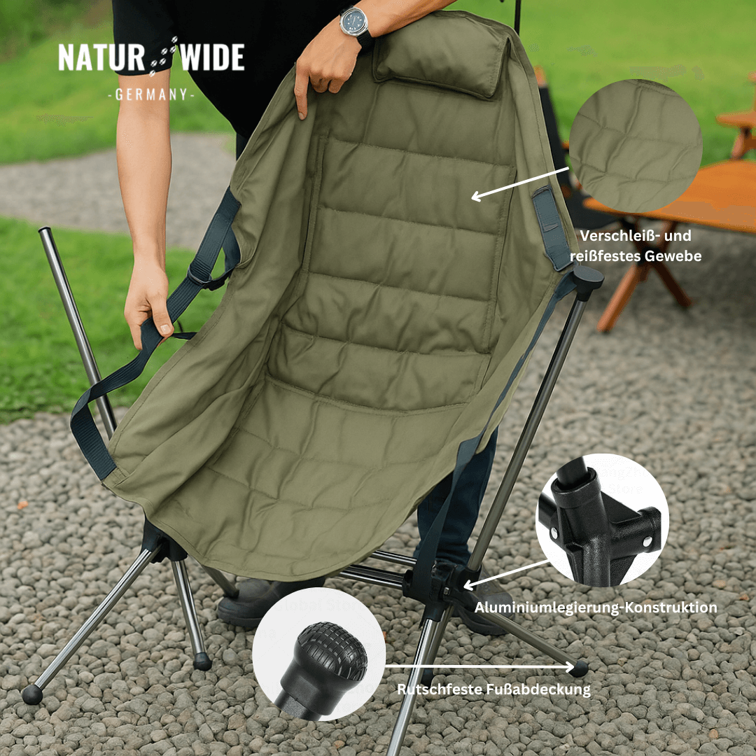 Camping-Schaukelstuhl XXL, faltbar, gepolstert – Ansicht 6