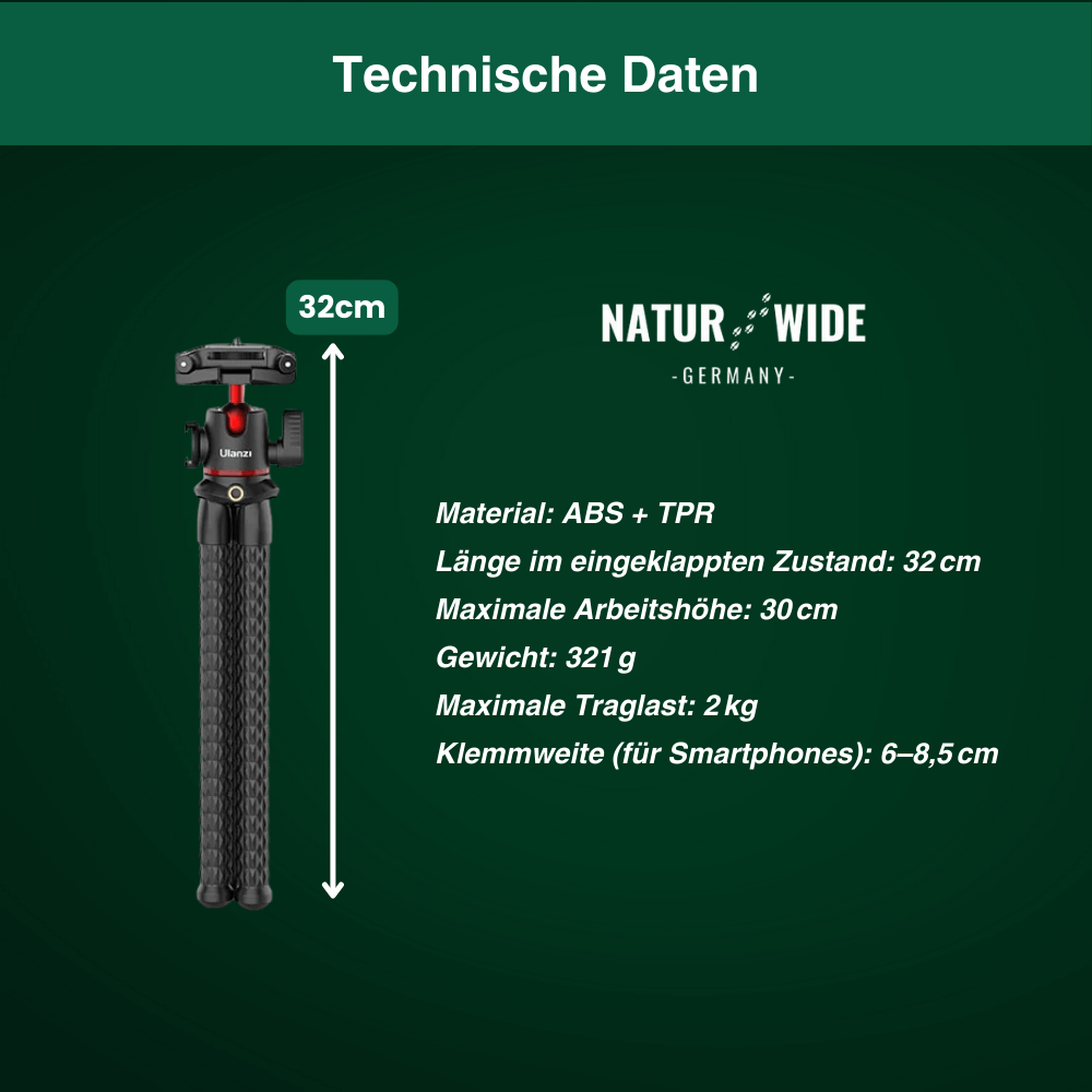 Flexibles Octopus-Stativ für Handy und Kamera – Ansicht 11