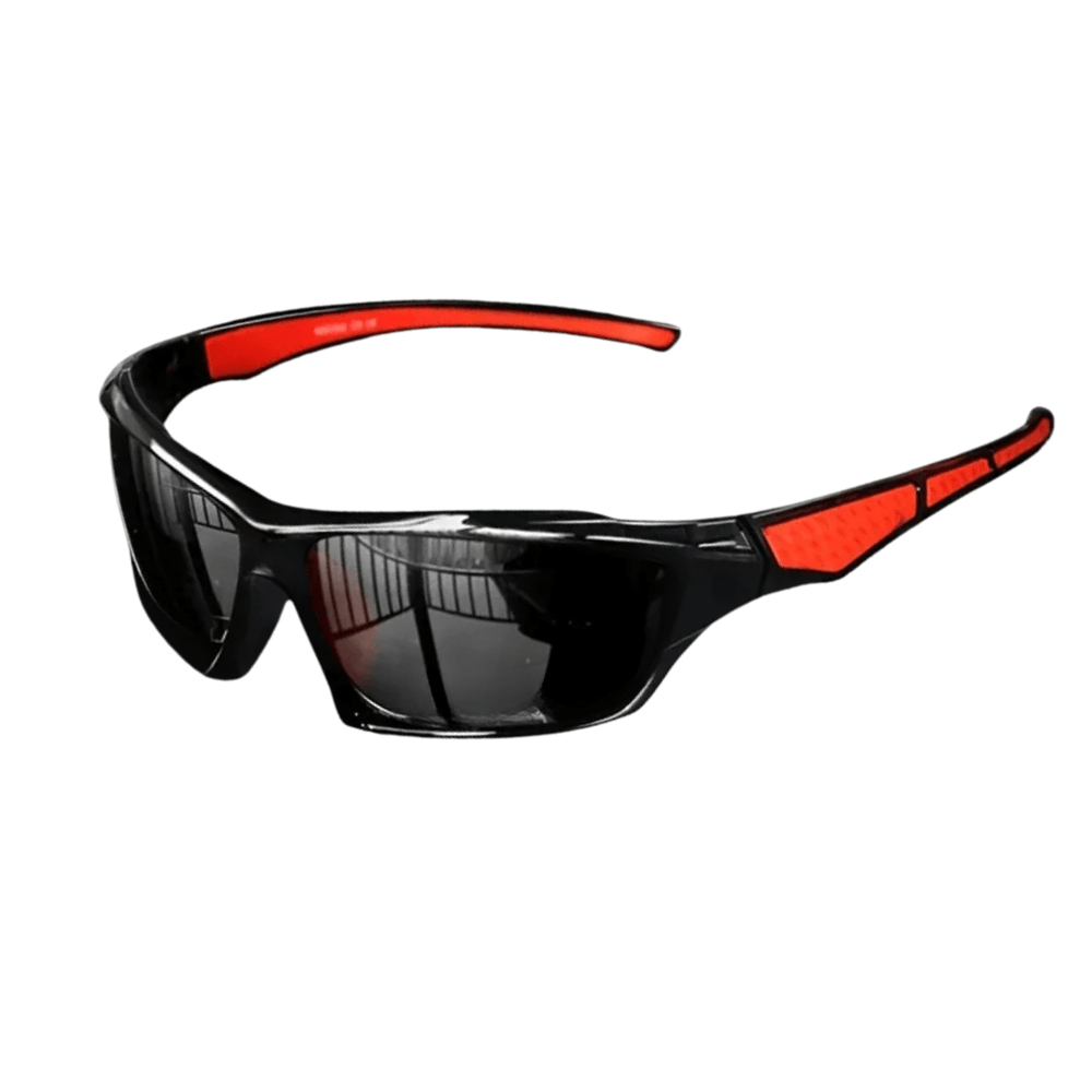 Polarisierte Sportsonnenbrille mit UV400-Schutz – Schwarz/Rot