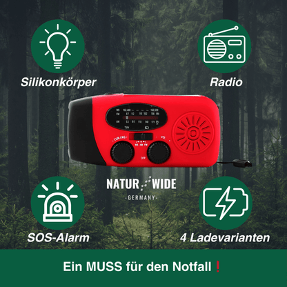 Notfallradio mit Kurbel, Solar & Powerbank – Ansicht 5