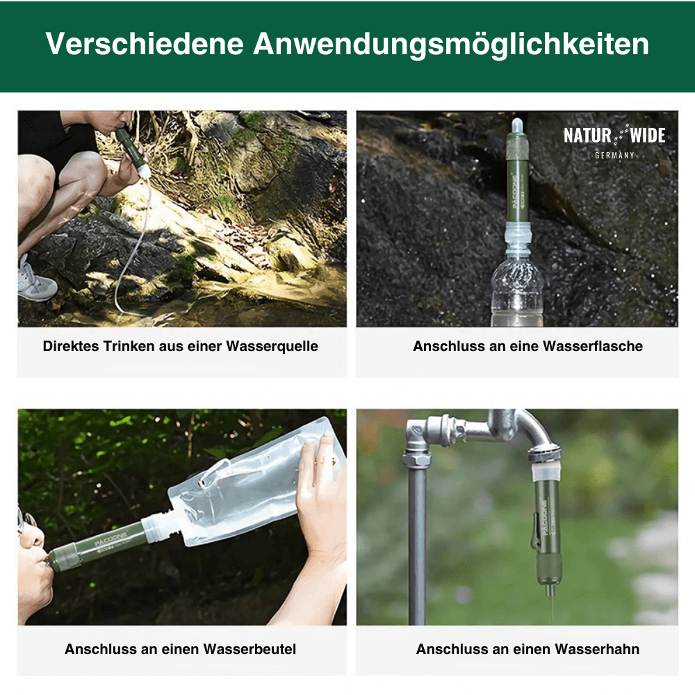 Mini-Wasserfilter für Camping, Wandern & Notfall – Ansicht 11