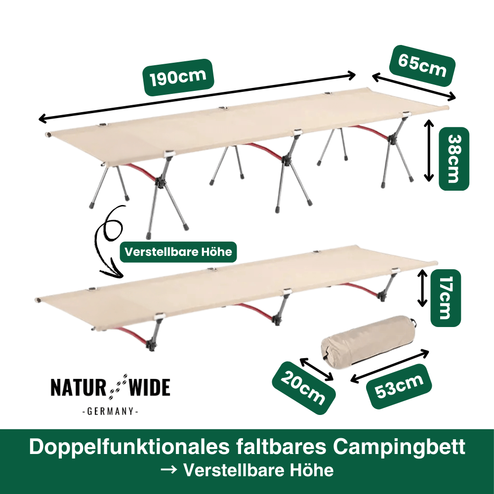Faltbares Feldbett bis 120 kg, nur 2,2 kg – Ansicht 5