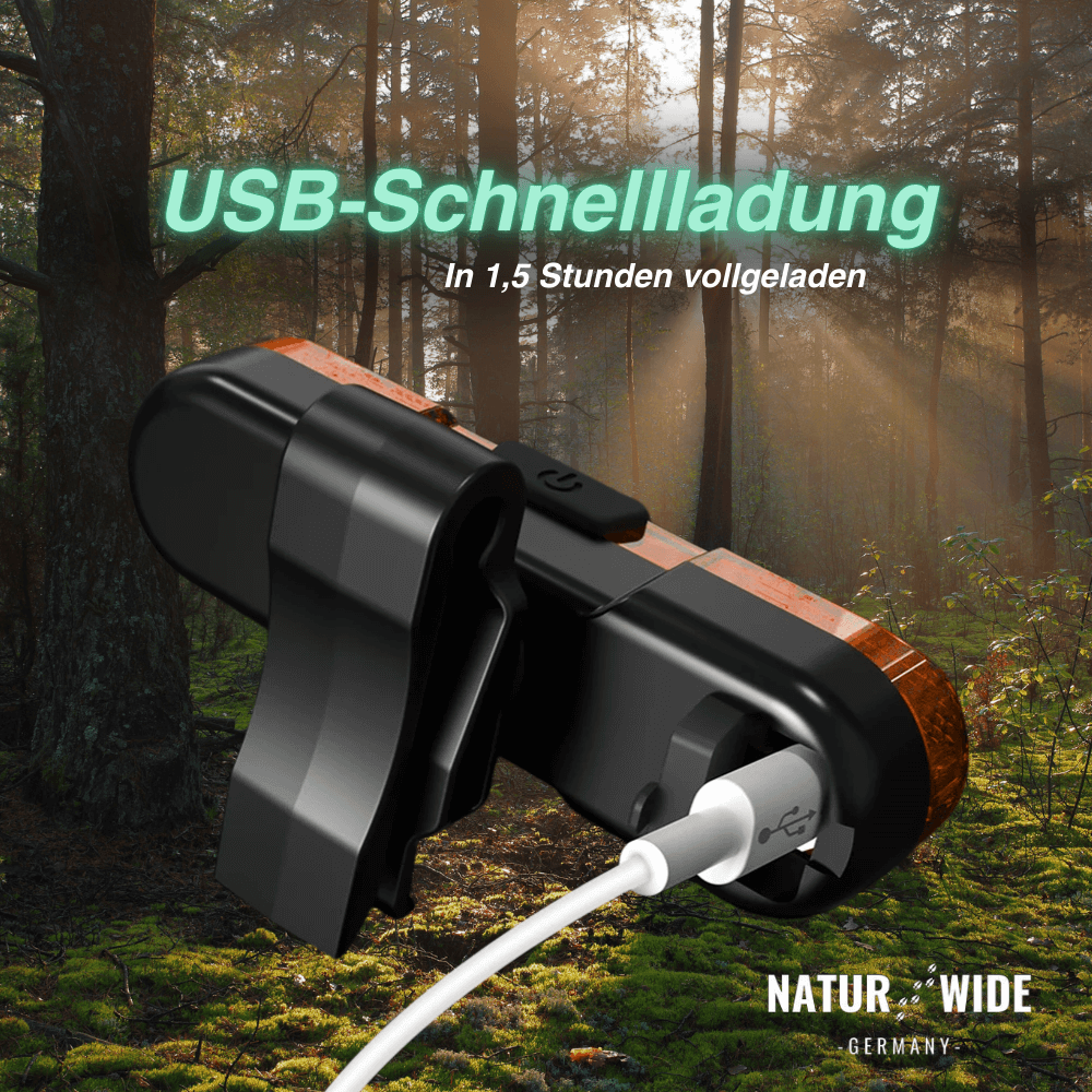 Fahrrad-Rücklicht mit Bremslicht, USB-Akku – Ansicht 2