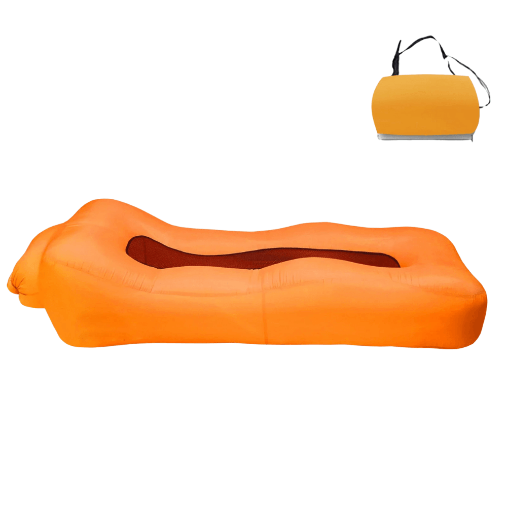 Aufblasbares Sofa-Luftbett ohne Pumpe, 200 kg – Orange