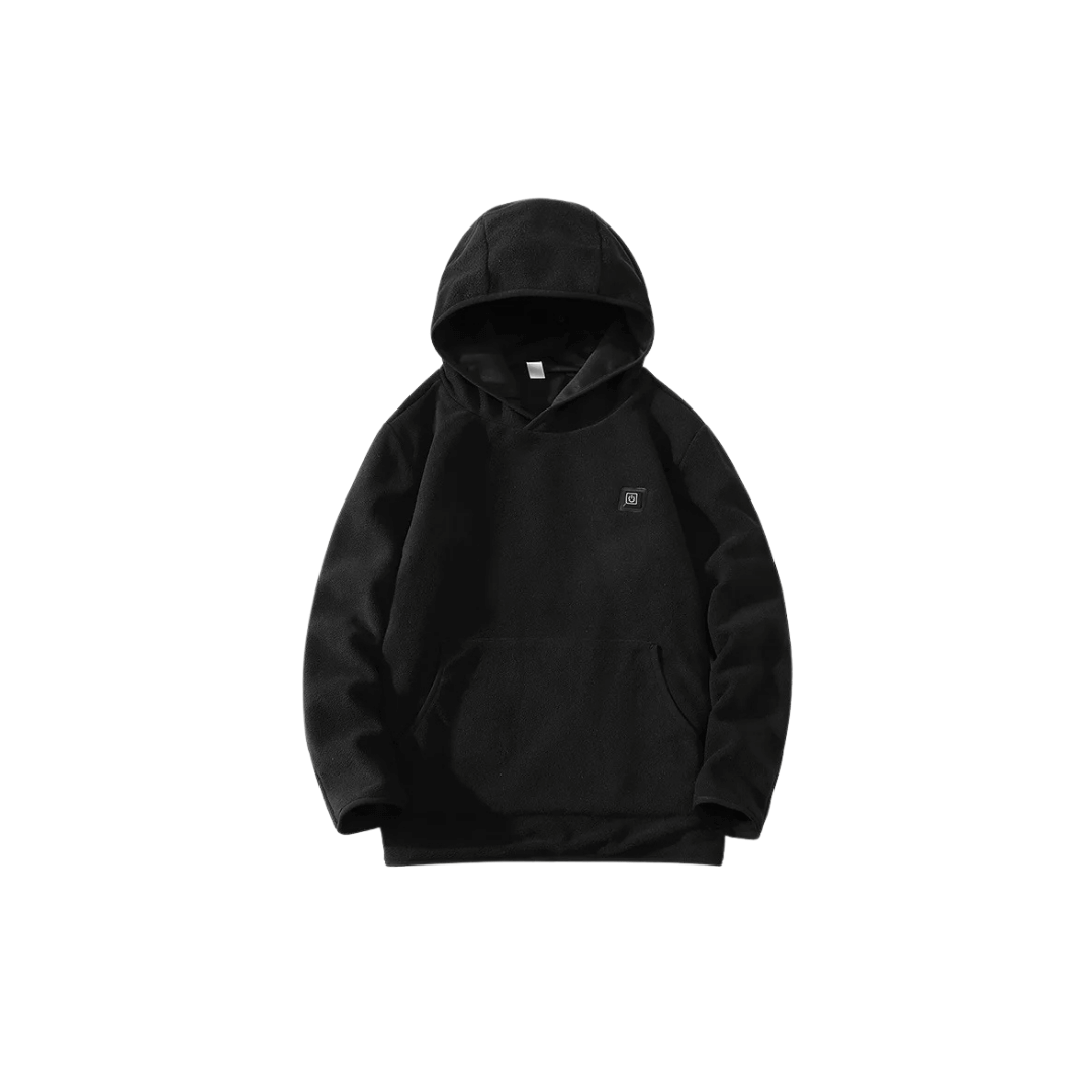 USB beheizter Hoodie mit Reißverschluss, unisex – Schwarz