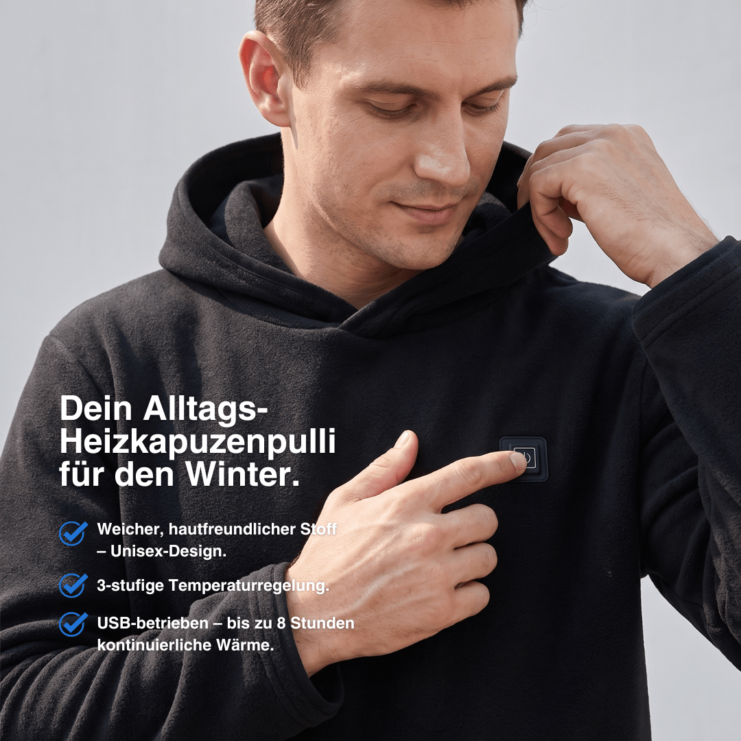 USB beheizter Hoodie mit Reißverschluss, unisex – Ansicht 4