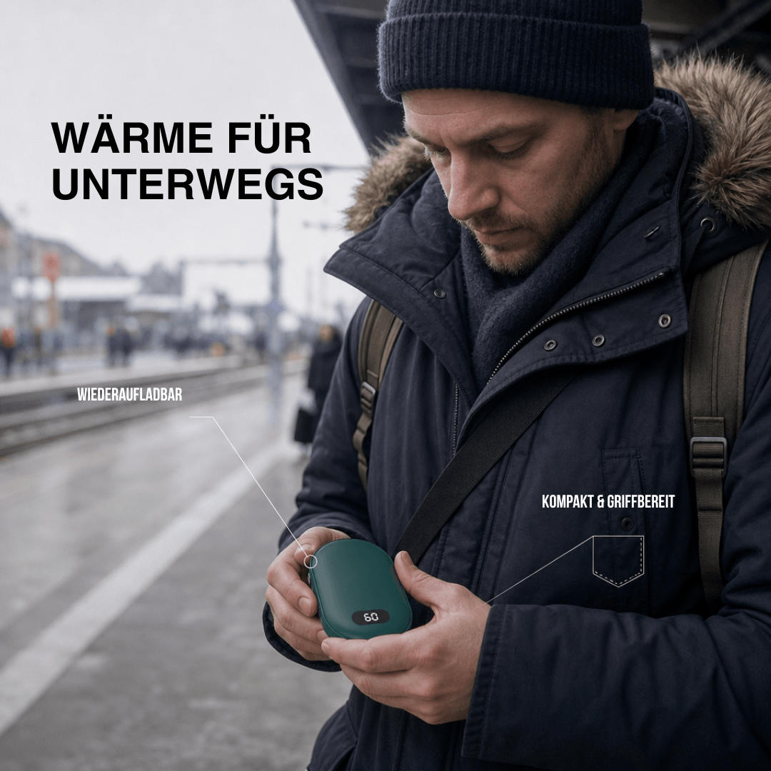 Handwärmer wiederaufladbar, beidseitig, 5200 mAh – Ansicht 7