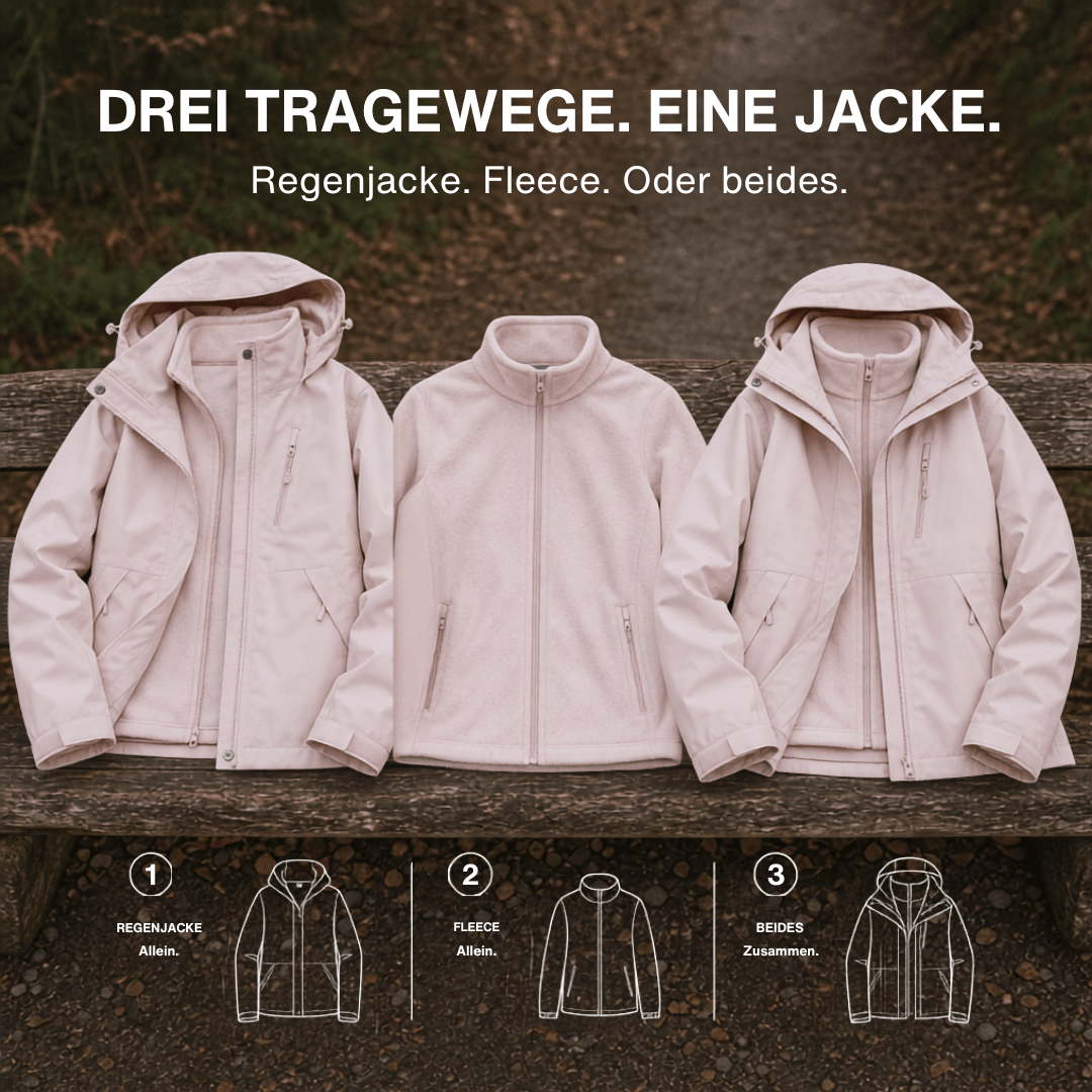 Damen Regenjacke 2-in-1 mit Fleece-Innenjacke – Ansicht 6