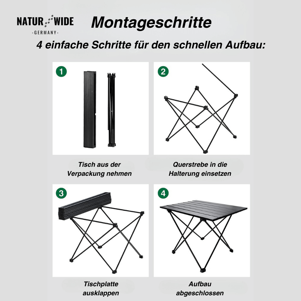 Faltbarer Camping-Tisch aus Aluminium, 2 Größen – Ansicht 7
