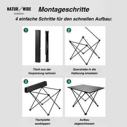 Faltbarer Camping-Tisch aus Aluminium, 2 Größen – Ansicht 7