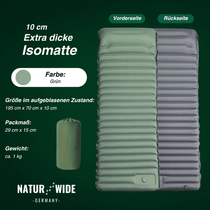 Isomatte Pro mit Kissen & Fußpumpe, 10 cm dick – Ansicht 3