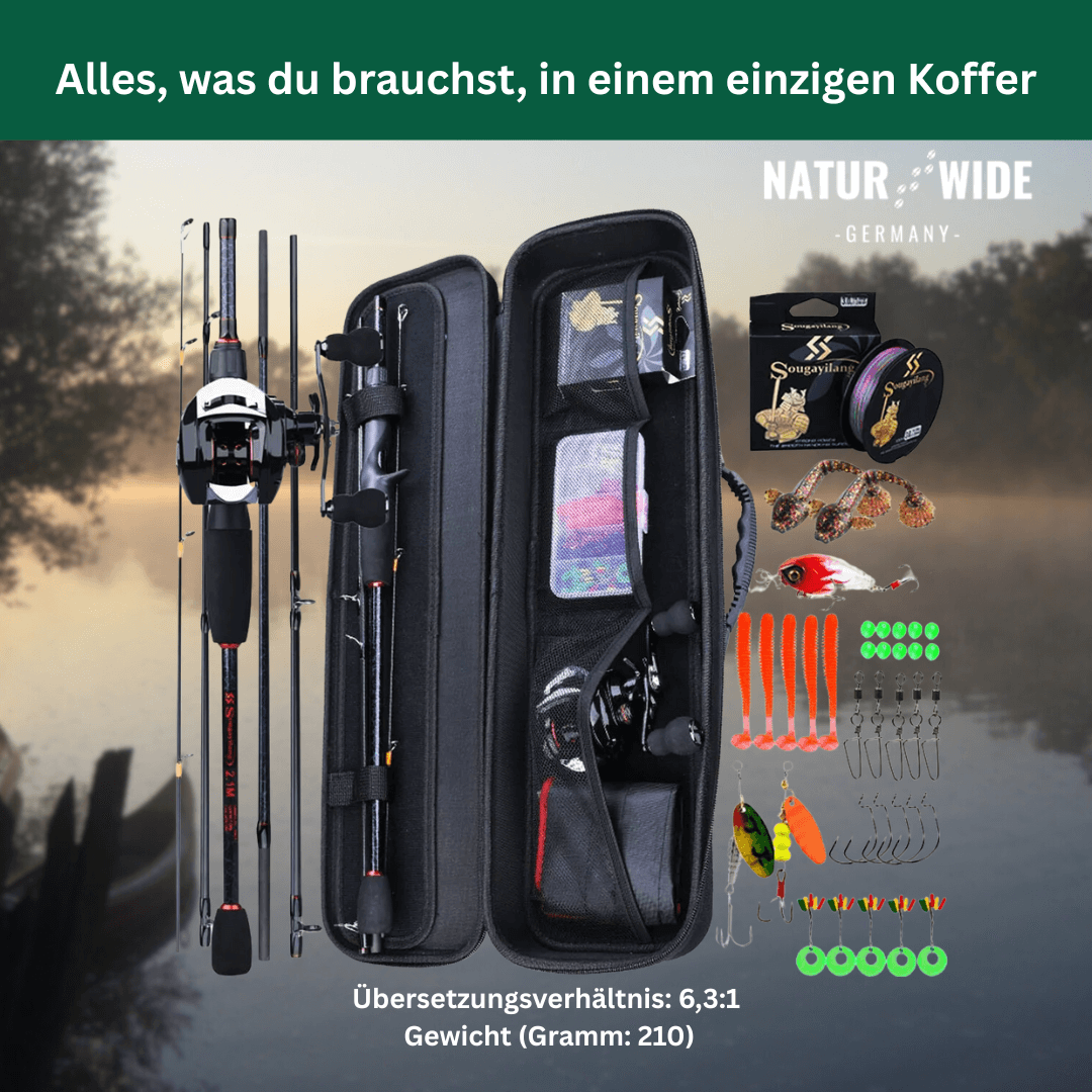 Angelset mit Carbonrute & Baitcaster, 2,4 m – Ansicht 8
