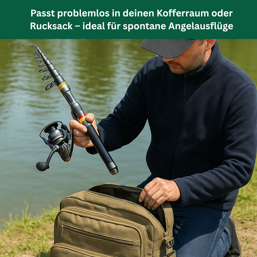 Teleskop-Angelset mit Rolle, 1,8 bis 2,7 m – Ansicht 2