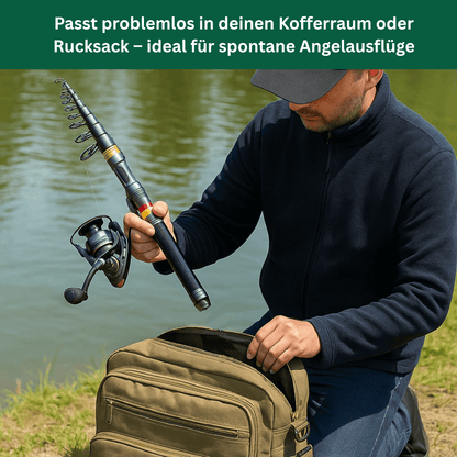 Teleskop-Angelset mit Rolle, 1,8 bis 2,7 m – Ansicht 2