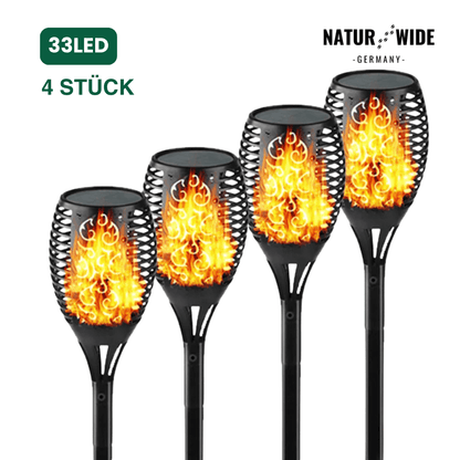 Solar-Gartenfackeln mit Flammeneffekt, 4er-Set – Ansicht 8