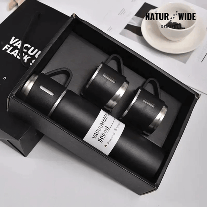 Thermosflasche 500 ml mit 3 Tassen, Edelstahl – Ansicht 18