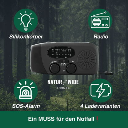 Notfallradio mit Kurbel, Solar & Powerbank – Ansicht 22