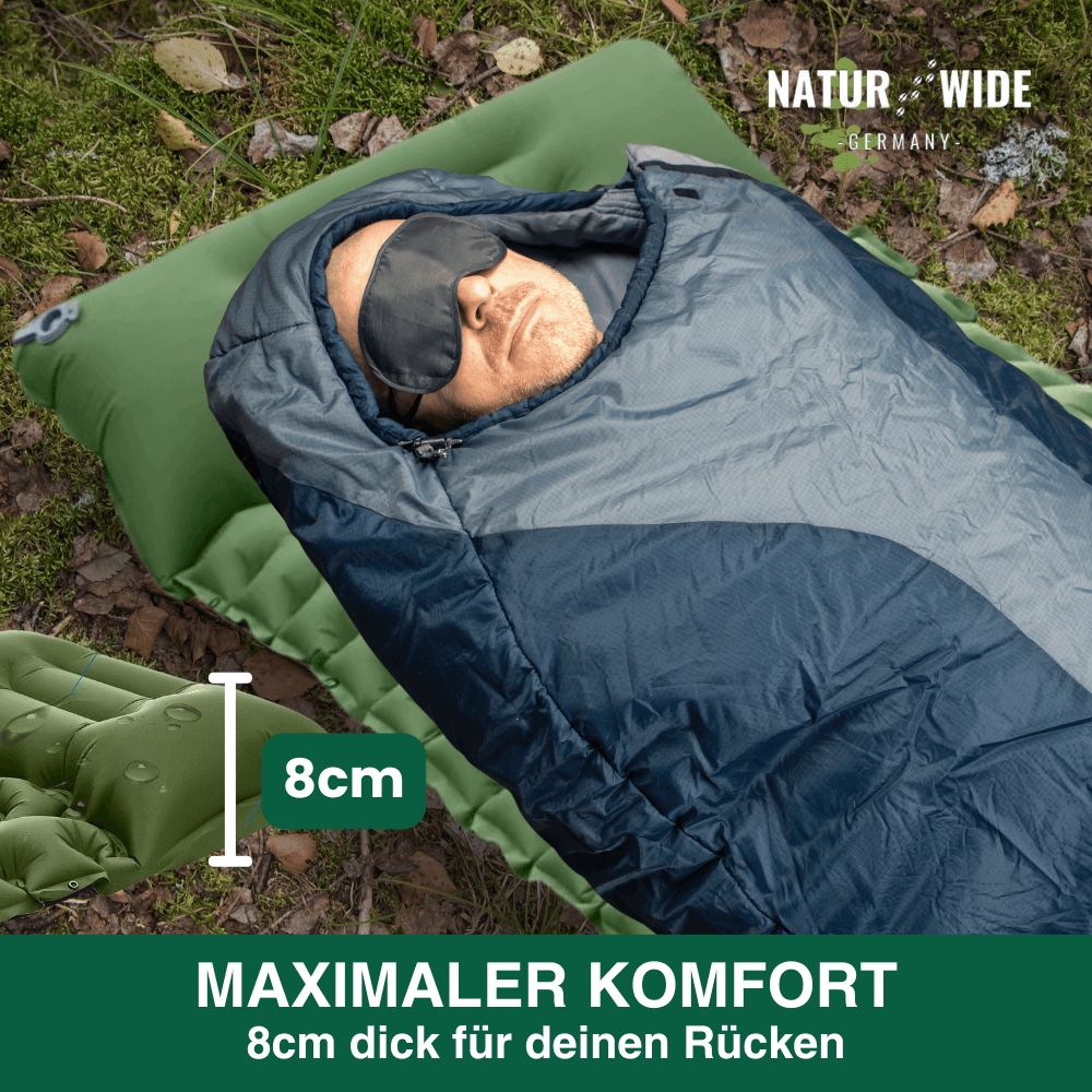 Ultraleichte Isomatte mit Fußpumpe, 8 cm dick – Ansicht 32