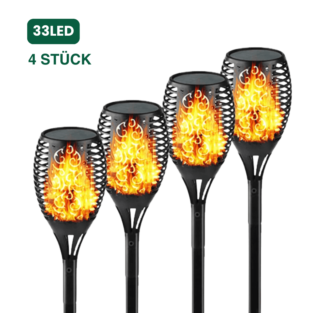 Solar-Gartenfackeln mit Flammeneffekt, 4er-Set – Ansicht 10