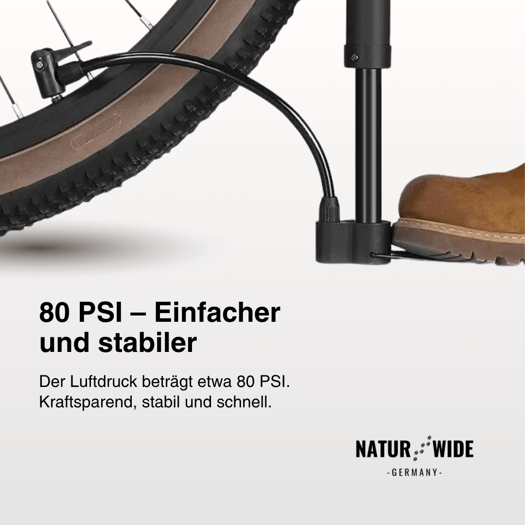Mini-Standpumpe für Fahrrad & Ball, 5,5 bar – Ansicht 5