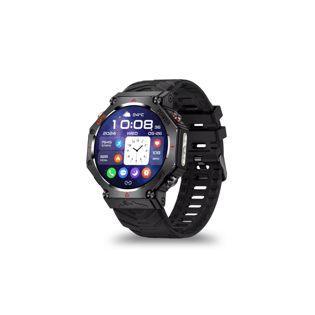 Outdoor-Smartwatch mit GPS, AMOLED & 10 ATM – Schwarz