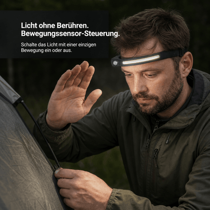 Stirnlampe mit 230°-Licht und Bewegungssensor – Ansicht 23