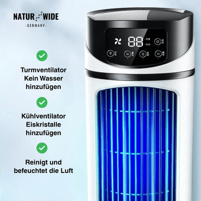Mini-Luftkühler mit USB, Ventilator & Befeuchter – Ansicht 2