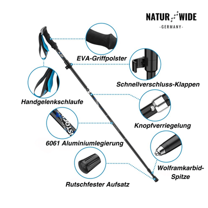 TrekMaster Wanderstöcke, Alu, verstellbar – Ansicht 2