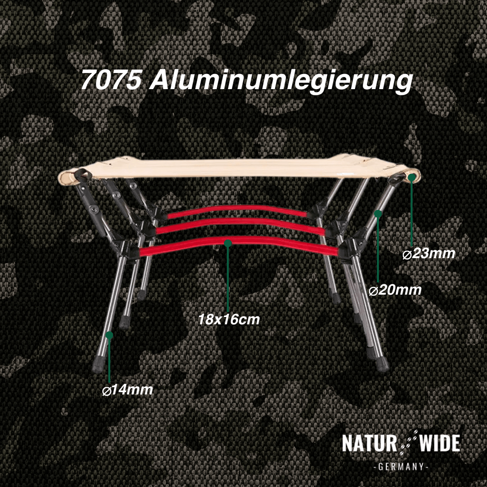 Faltbares Feldbett bis 120 kg, nur 2,2 kg – Ansicht 6