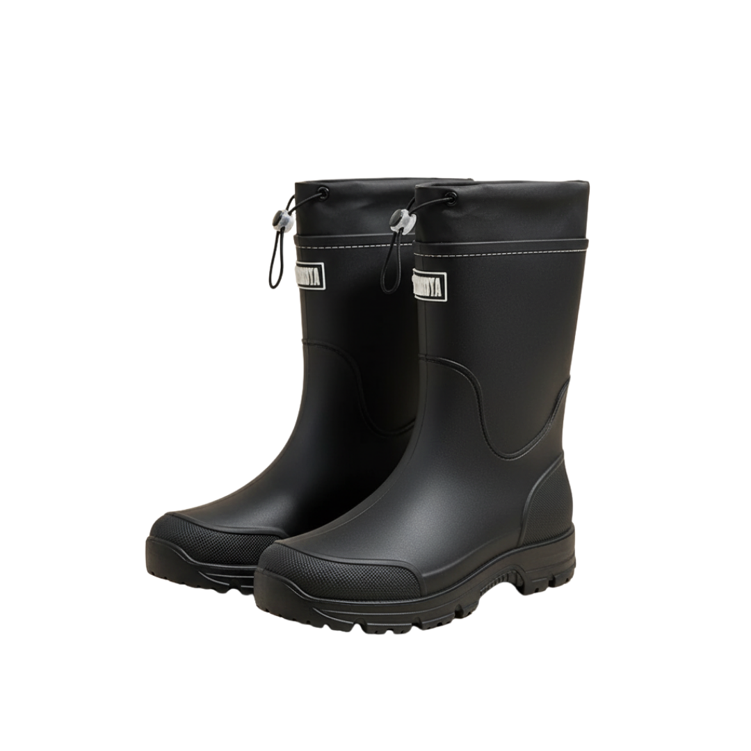 Wasserdichte Gummistiefel unisex, rutschfest – Schwarz