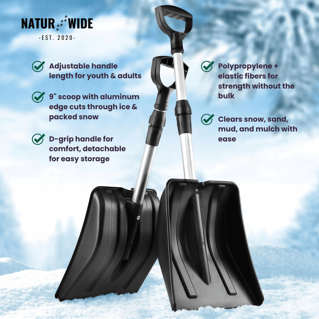 Teleskop-Schneeschaufel fürs Auto, Alu, 1 kg – Ansicht 3