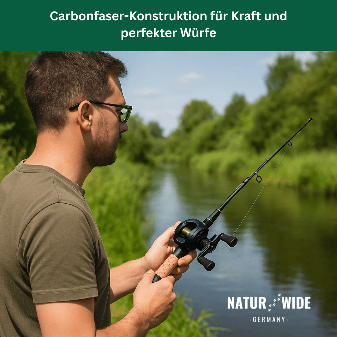 Teleskop-Angelrute aus Carbon, 1,5–2,4 m – Ansicht 2