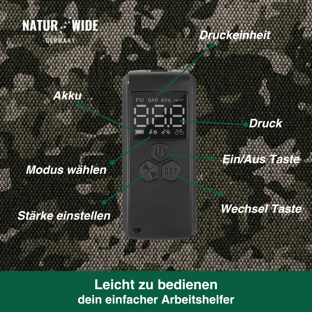 Akku-Minipumpe mit Display, bis 10,5 bar – Ansicht 2