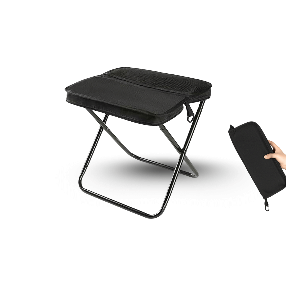 Faltbarer Campingstuhl, 0,9 kg, bis 120 kg – Schwarz