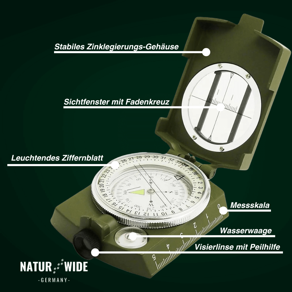 Peilkompass aus Metall mit Leuchtanzeige – Ansicht 9