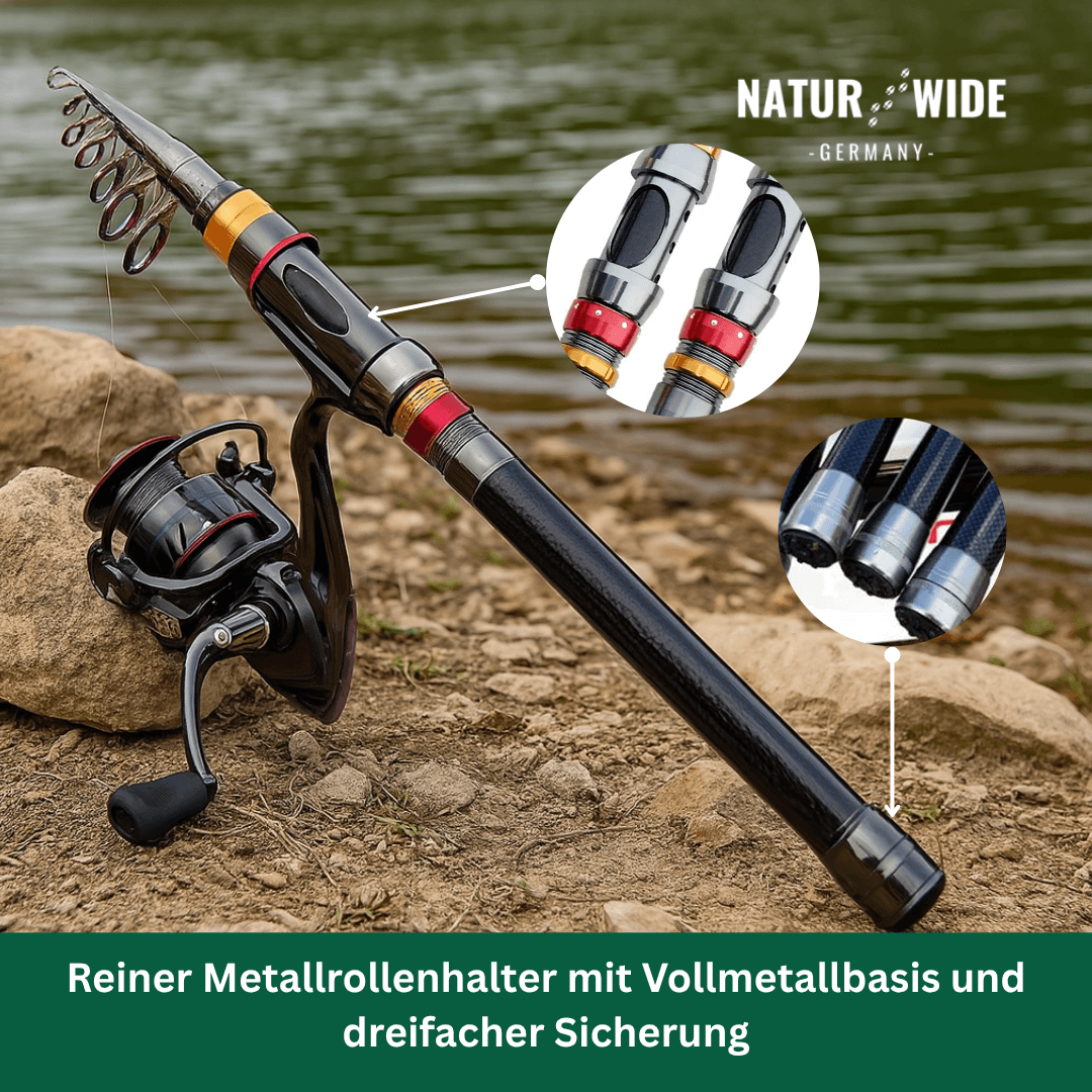 Teleskop-Angelset mit Rolle, 1,8 bis 2,7 m – Ansicht 3