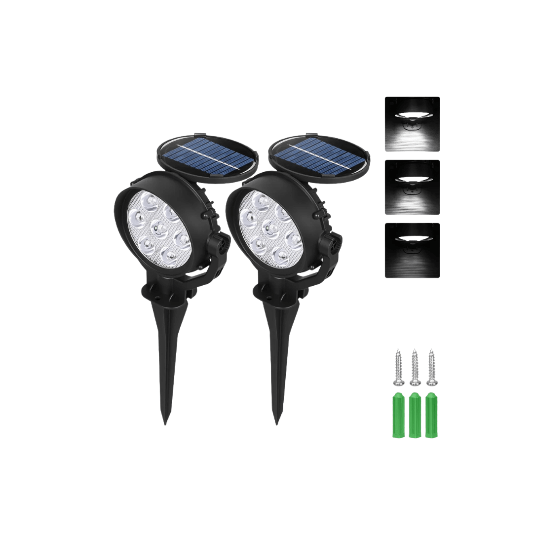 Solar-Gartenstrahler 2er-Set, IP65, verstellbar