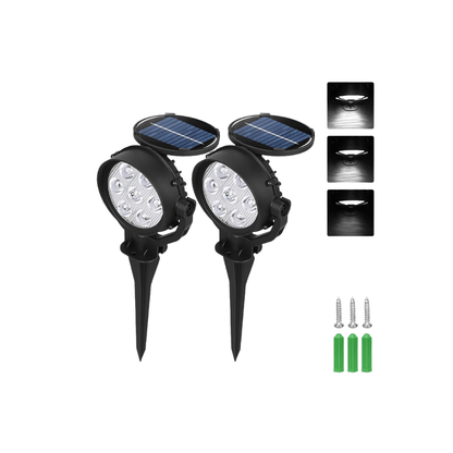 Solar-Gartenstrahler 2er-Set, IP65, verstellbar