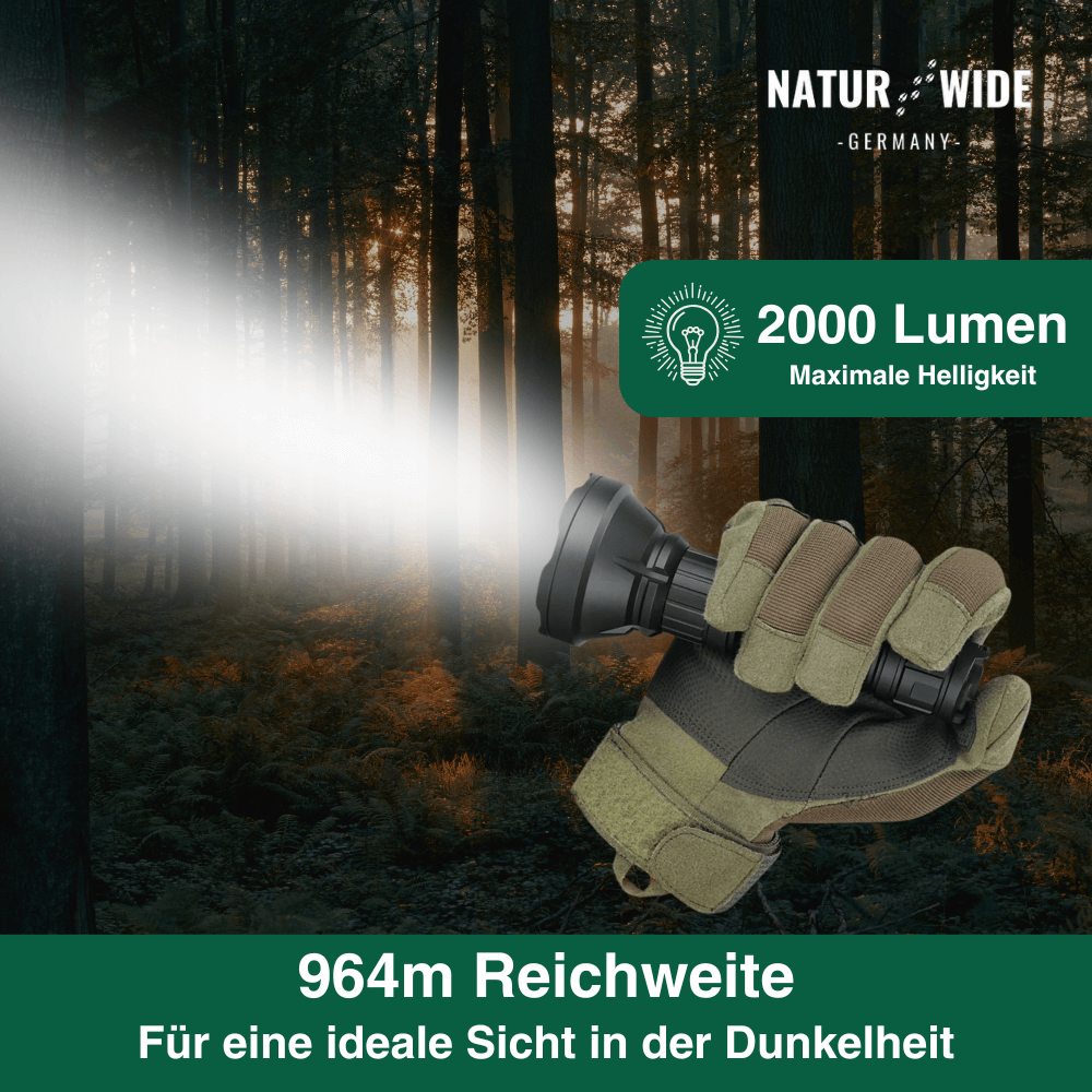 Superlampe: LED-Taschenlampe, 2000 Lumen, Zoom – Ansicht 4