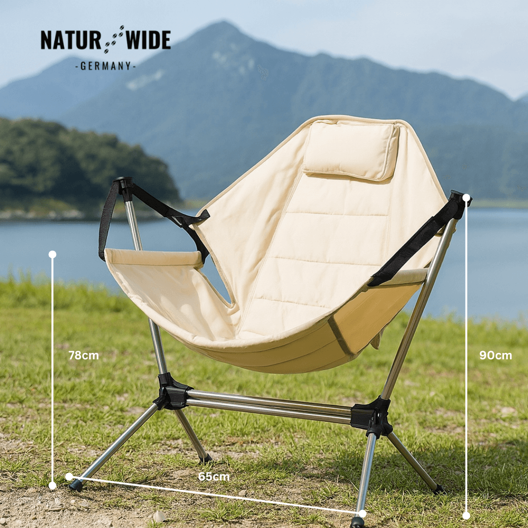 Camping-Schaukelstuhl XXL, faltbar, gepolstert – Ansicht 7