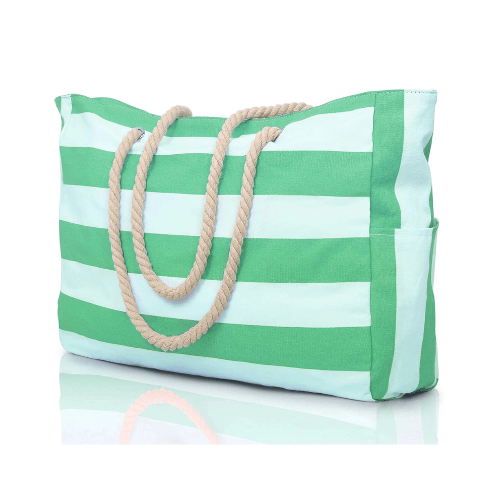 Strandtasche mit Reißverschluss, 50 × 35 cm – Grün