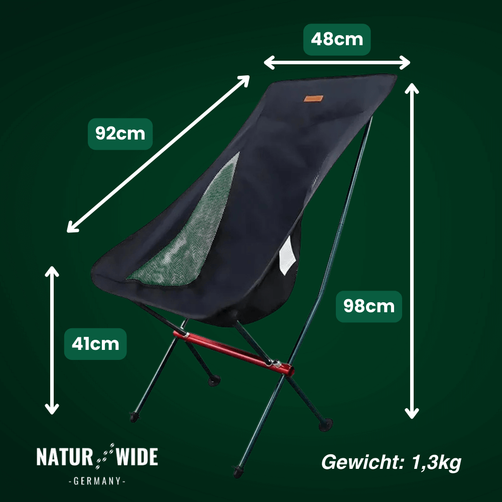 Festival-Stuhl Faltstuhl Pro, 1,3 kg, hohe Lehne – Ansicht 4