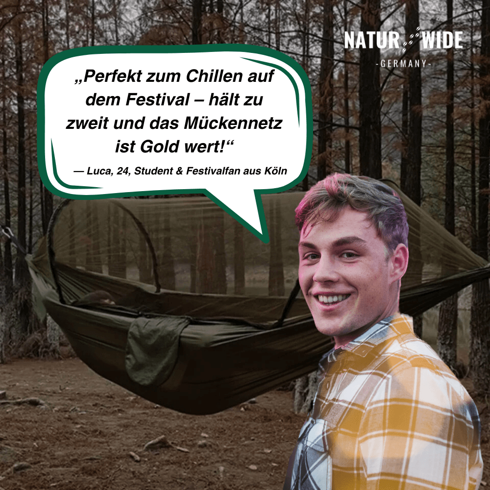 Camping-Hängematte mit Moskitonetz, bis 200 kg – Ansicht 7