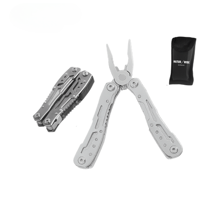 Multi-Tool aus Edelstahl, 14 Funktionen – Silber