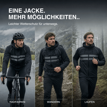 Ultraleichte Regenjacke Pro mit Reflektoren – Ansicht 9