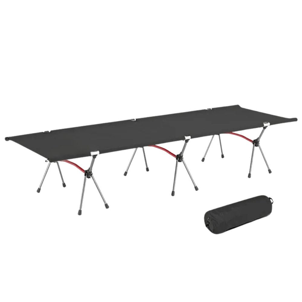 Faltbares Feldbett bis 120 kg, nur 2,2 kg – Schwarz